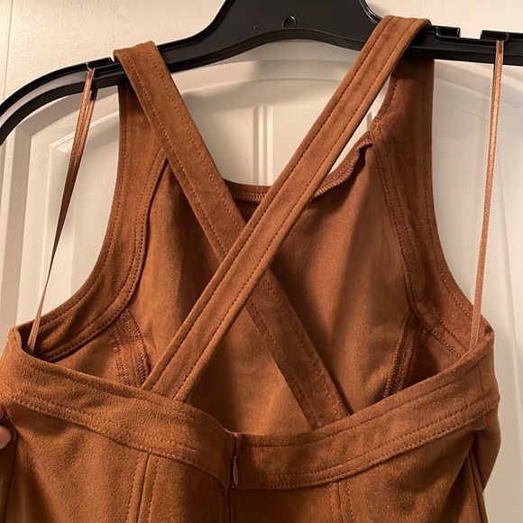 COPY - Express Brown Suede-like Skater dress - Picture 5 of 8